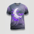 Neon Origami Bat Crescent Night Aop Tshirt