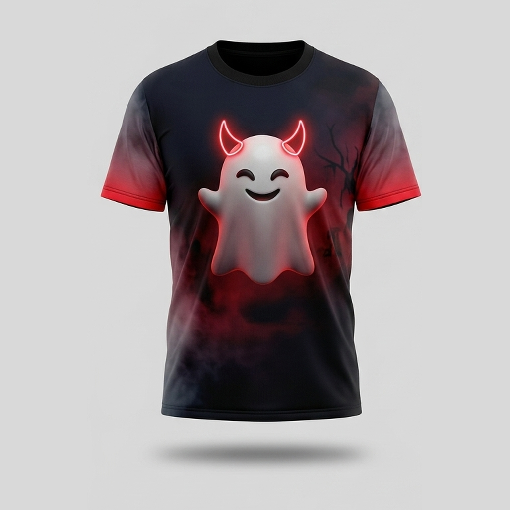Mischievous Little Red Devil Ghost Aop Tshirt