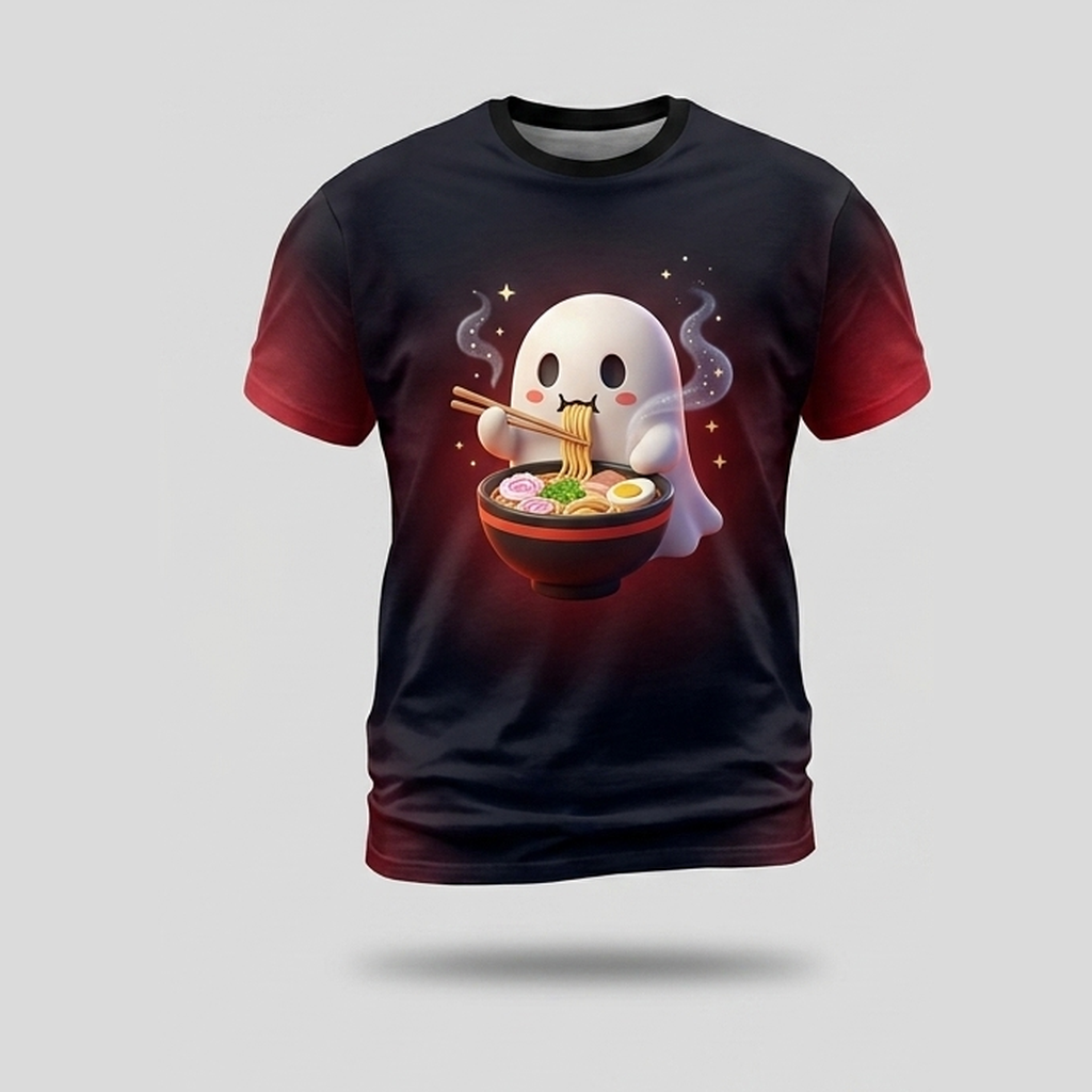 Ghost Ramen Noodle Soup Bowl Aop Tshirt