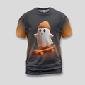 Skateboarding Ghost Streetwear Halloween Aop Tshirt