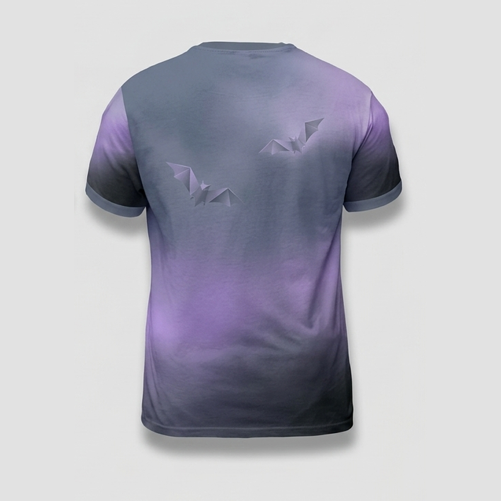Neon Origami Bat Crescent Night Aop Tshirt