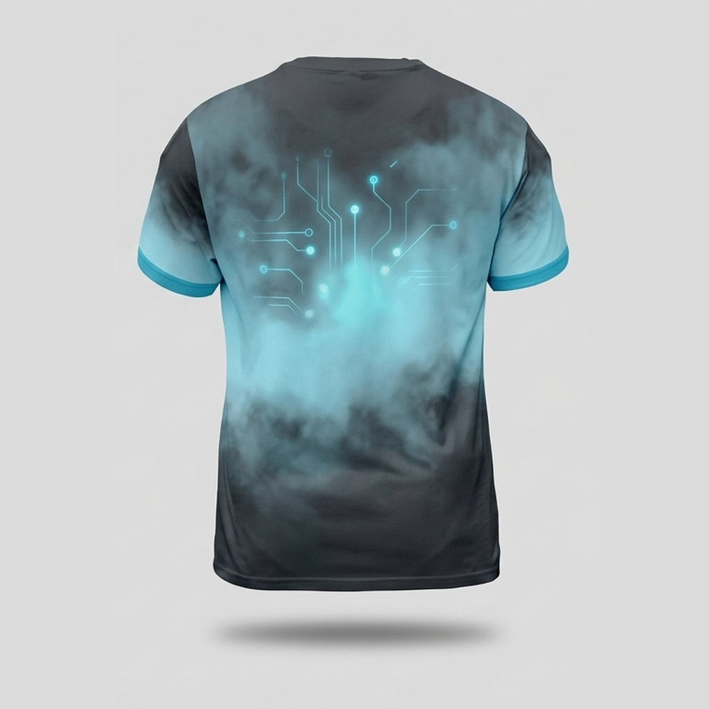 Cyberpunk Neon Skull Circuit Aop Tshirt