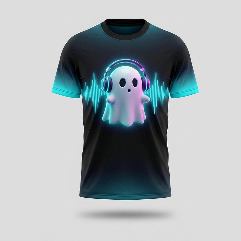 Edm Dj Ghost Headphones Equalizer Aop Tshirt