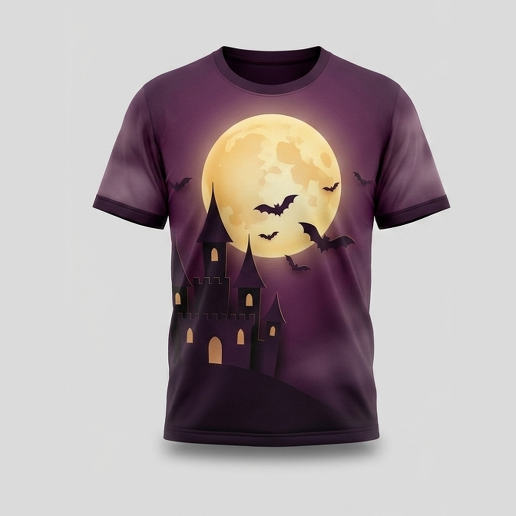 Haunted Castle Harvest Full Moon Aop Tshirt