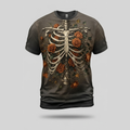 Botanical Rose Skeleton Ribcage Vintage Aop Tshirt