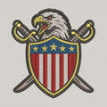 Patriotic American Eagle US Flag Shield Veteran Americana Embroidered Sew On Emblem For Jackets Hats 3 Inch