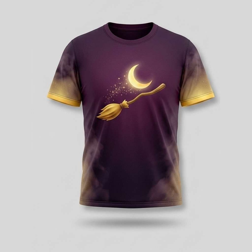 Cosmic Witches Broom Stardust Sky Aop Tshirt
