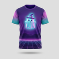 Y2K Synthwave Neon Ghost Party Aop Tshirt